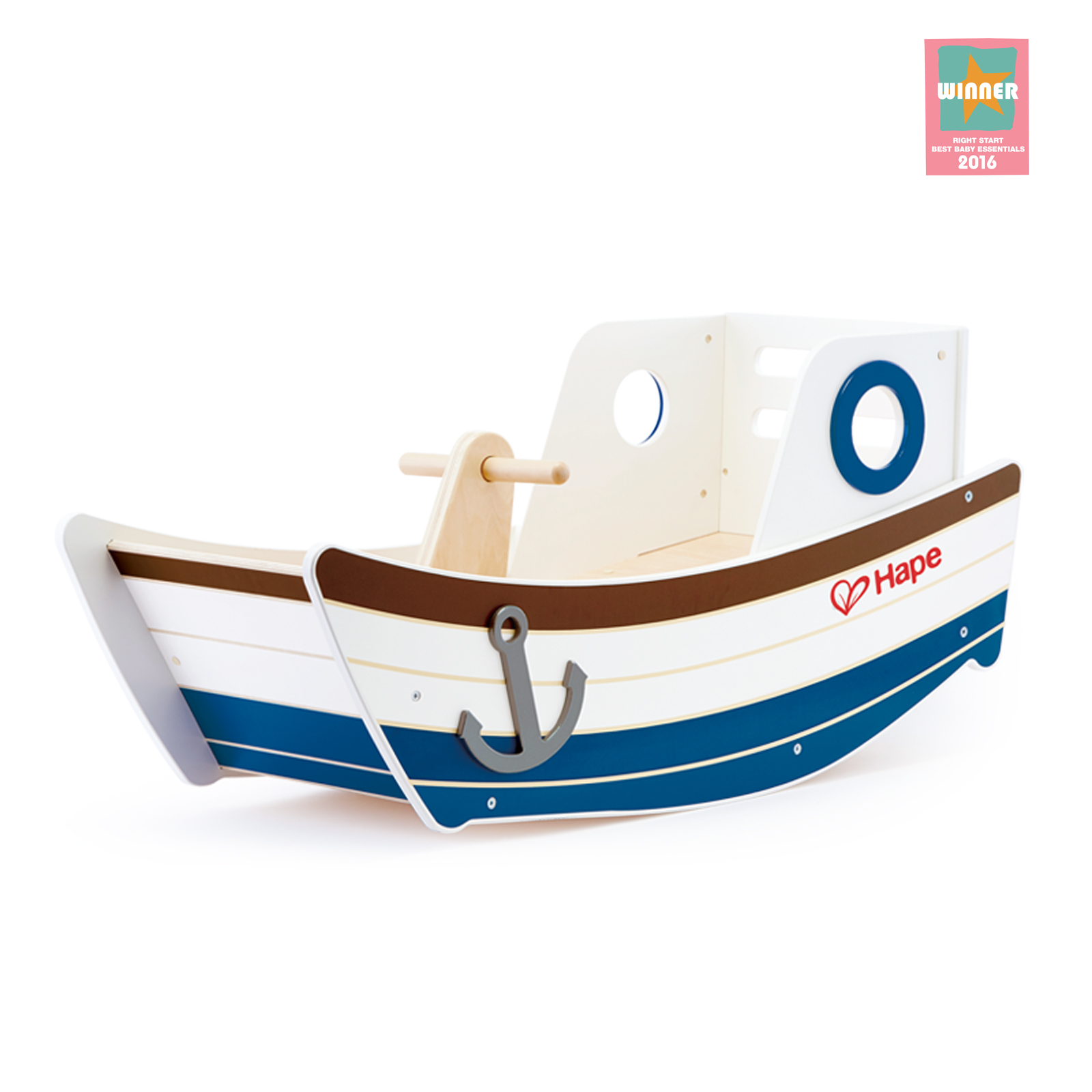 Hape E0102 High Seas Rocking Boat Wooden Rocker Toy Baby Toddler Age 12 Months for sale online 