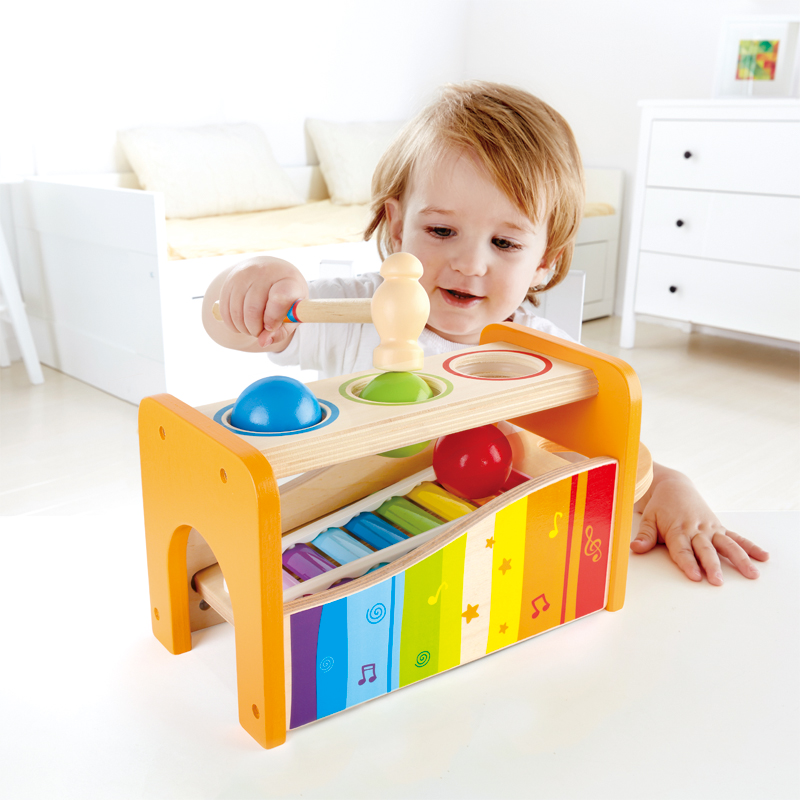 Hape Pound and Tap Bench with Slide Out Xylophone E0305 for sale online 