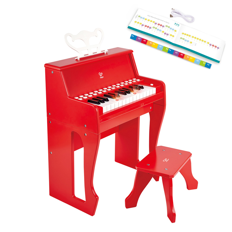 Learn with Lights Red Piano with Stool