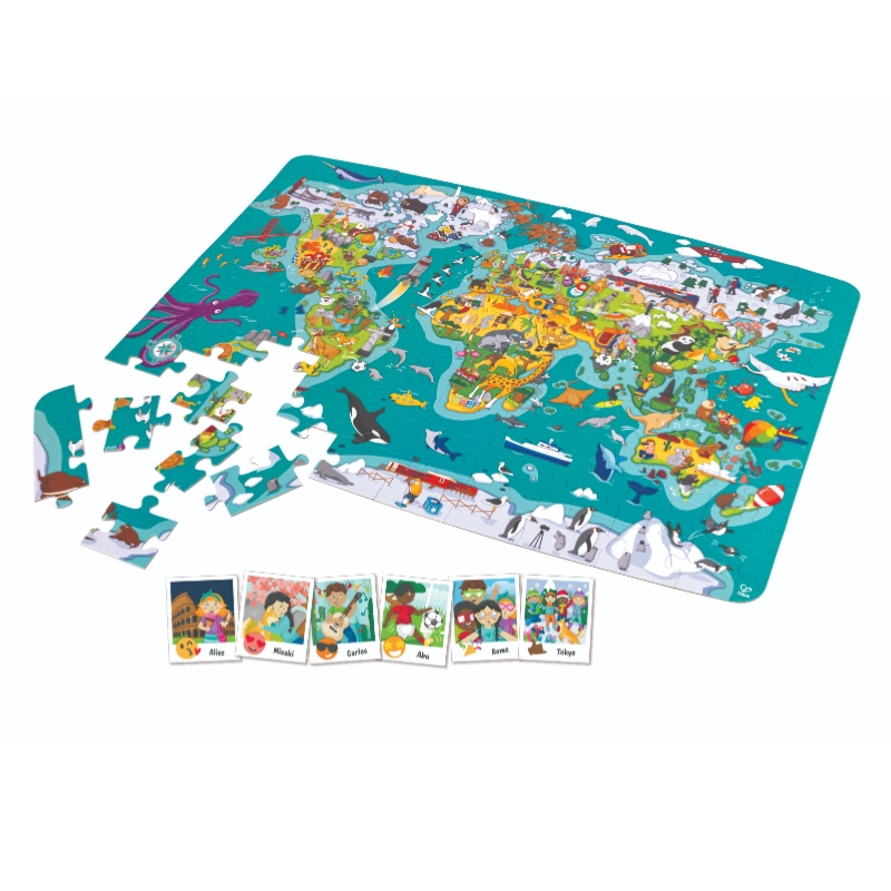 2 In 1world Tour Puzzle And Game E1626 Hape Toys