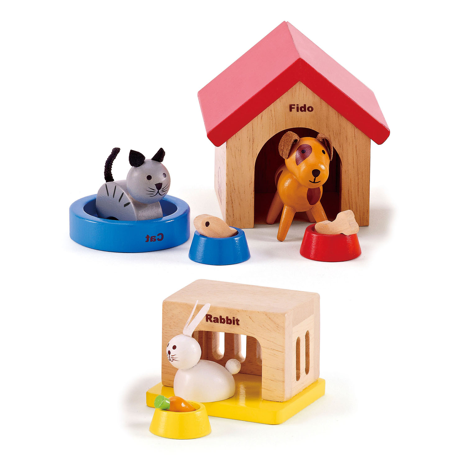 hape family pets wooden doll house animals