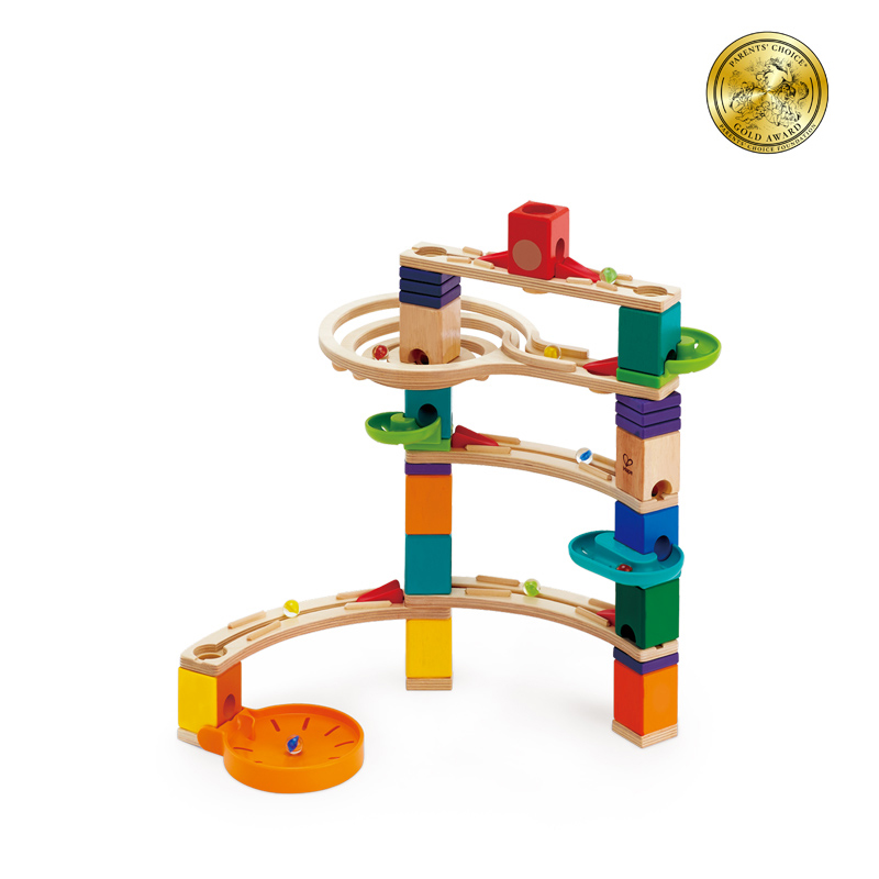 Hape E6004 Quadirlla Whirl And Twirl Wooden Marble Run Construction Set For Kids