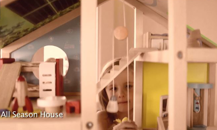 Hape All Season Doll House Furnished Playset 